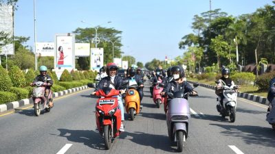 Kampanye Motor Listrik saat Sunday Morning Ride, PLN Gandeng Motor Electric Club Kalimantan Barat