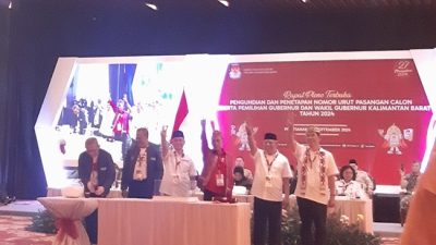Ini Nomor Urut Pasangan Calon Peserta Pilgub Kalbar 2024